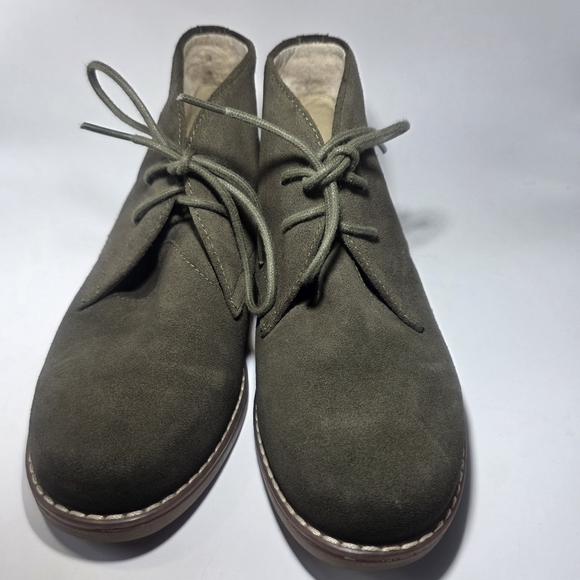 Hush Puppies Women’s Leather Lace-Up Oxford Shoes Dark Olive Suede Size 6.5